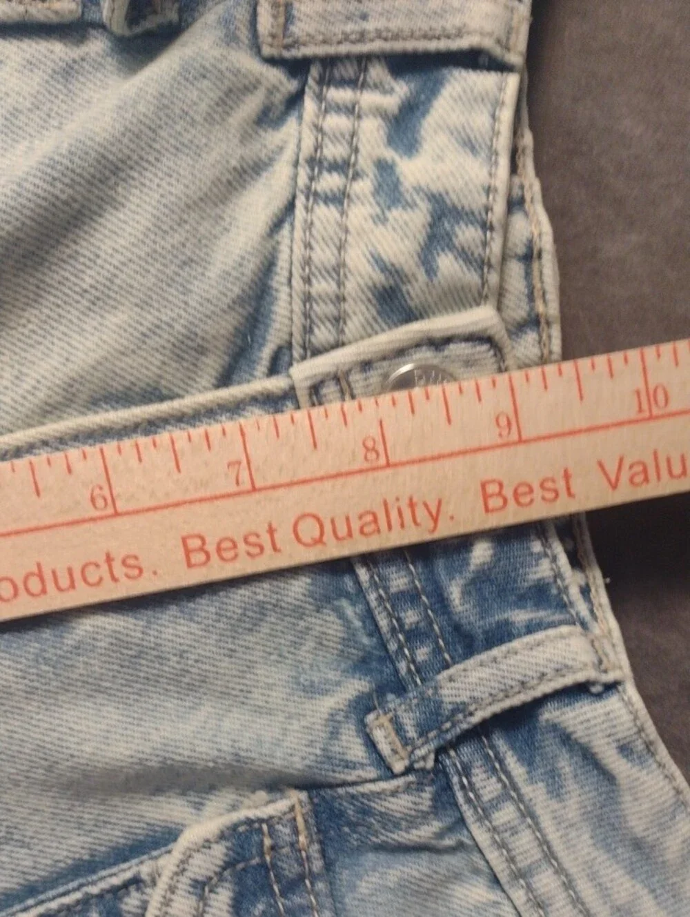 Divided Light Blue Wms Size 6/30 Flare  13" Bell Bottom Front Flap Pockets - Picture 9 of 16